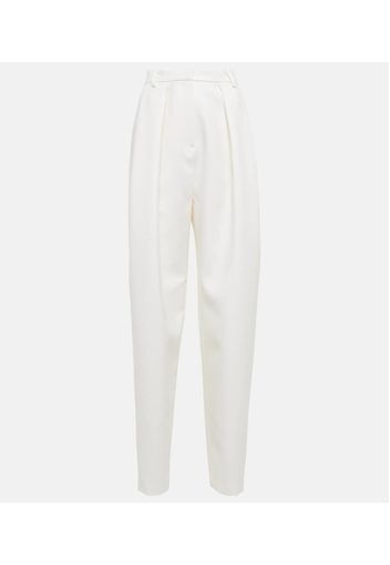 Silk and wool tapered pants