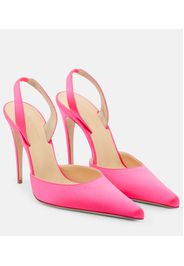 Slingback satin pumps