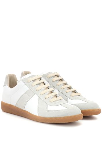 Replica leather and suede sneakers