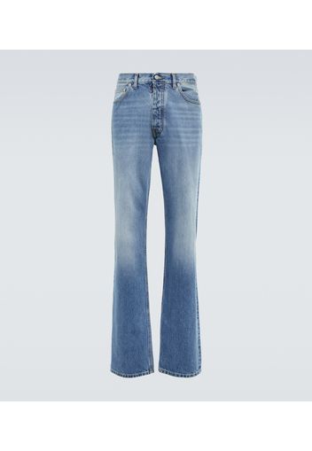 Mid-rise straight jeans