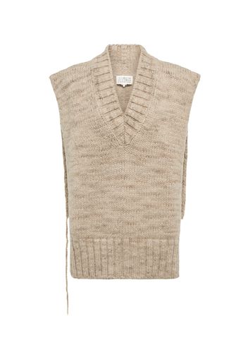 Alpaca, cotton, and wool sweater vest