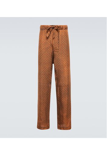 Printed silk pants