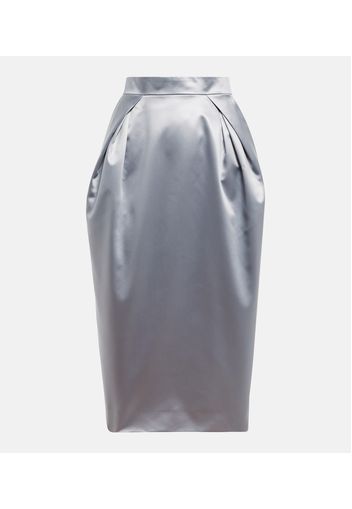 Satin draped midi skirt