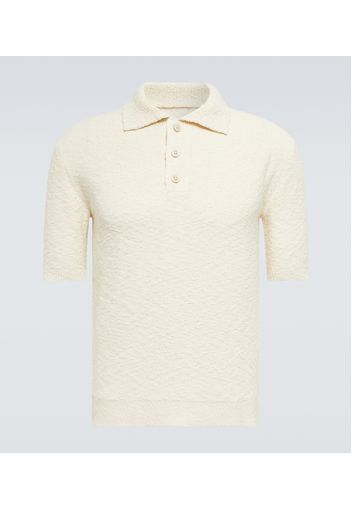 Cotton-blend bouclÃ© polo shirt