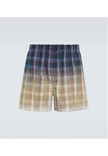 Checked cotton shorts