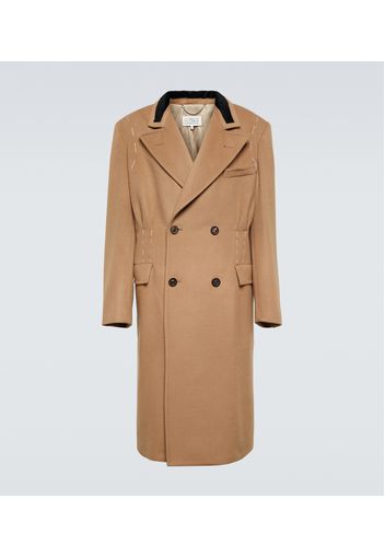 Double-breasted wool overcoat