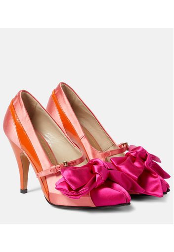 Tabi Monster satin bow 110 pumps