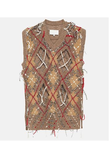 Jacquard wool-blend sweater vest
