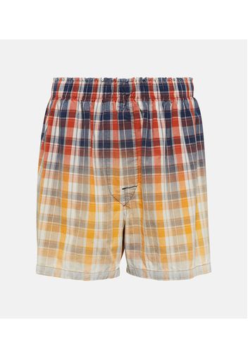 Checked cotton shorts