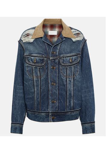 x Pendleton distressed denim jacket