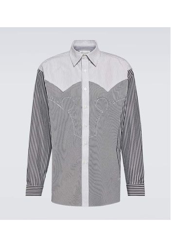 Striped cotton-blend shirt