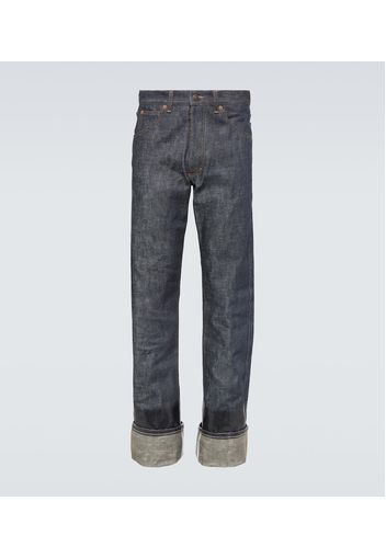 Mid-rise straight jeans