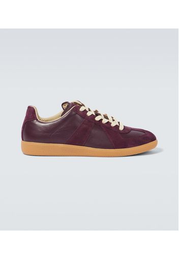 Replica leather and suede sneakers