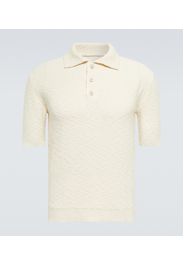 Cotton-blend bouclÃ© polo shirt