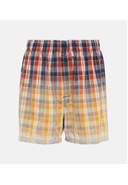 Checked cotton shorts