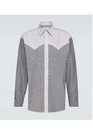 Striped cotton-blend shirt