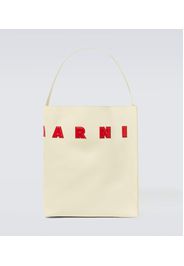 Small logo leather tote bag