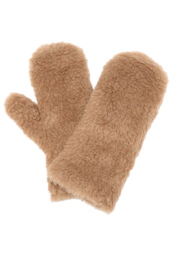 Ombrato camel wool and silk mittens