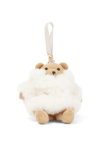 Teak bear bag charm