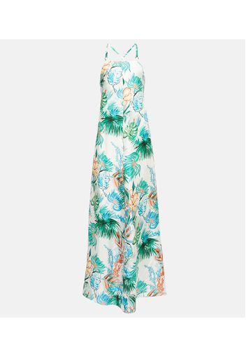 Printed silk maxi dress