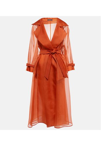 Rauche silk organza trench coat