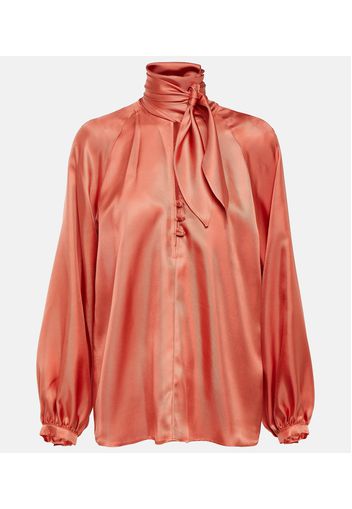 Albenga silk slit blouse