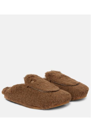 Teddymulen shearling-trimmed slippers