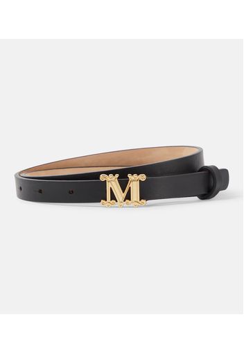 Monogram leather belt