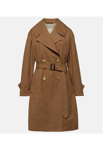 Cotton-blend twill trench coat