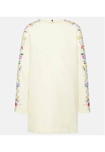 Leva floral wool-blend minidress