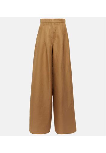 Colonia linen and silk wide-leg pants