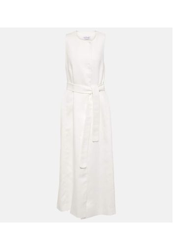 Aureo linen twill midi wrap dress