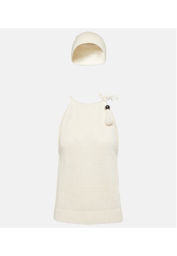 Moriana halterneck linen tank top