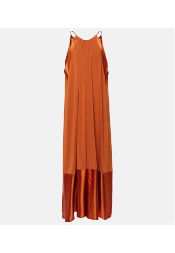 Samaria jersey and satin maxi dress