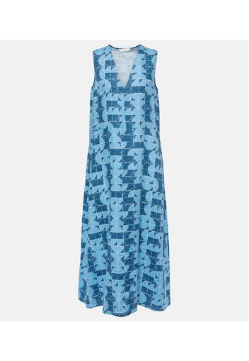 Urlo printed linen midi dress