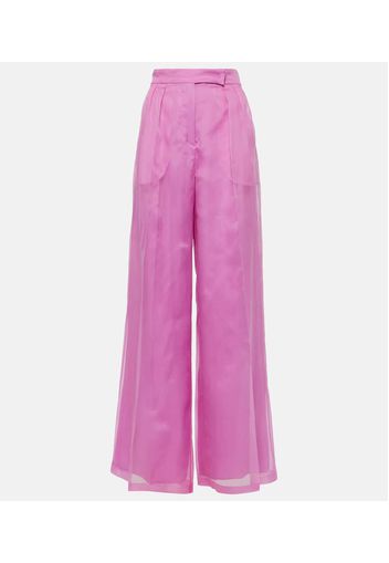 Calibri silk organza wide-leg pants