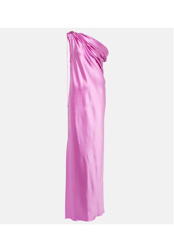 Elegante Opera one-shoulder silk gown