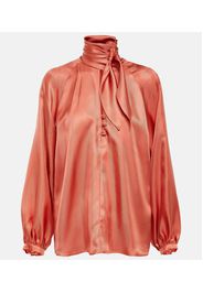Albenga silk slit blouse