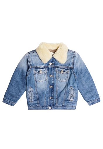 Shearling-trimmed denim jacket