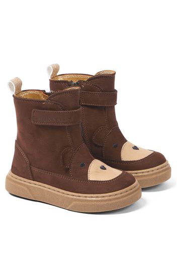 Teddy Bear nubuck leather boots