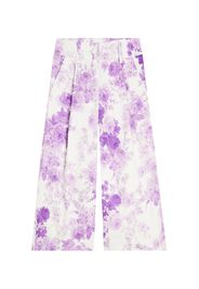 Floral cotton wide-leg pants
