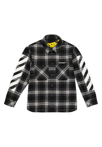 Checked cotton-blend flannel shirt