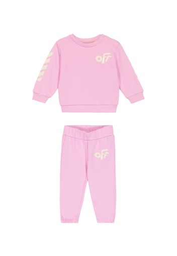 Baby logo cotton sweatshirt and sweatpants set