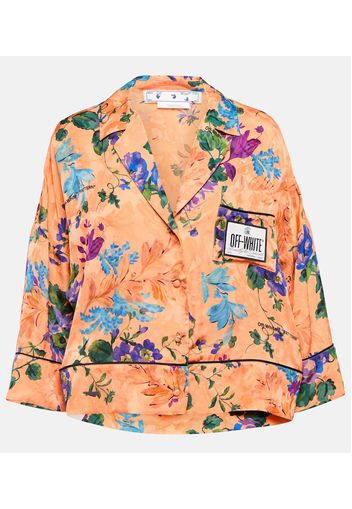 Logo floral printed shirt