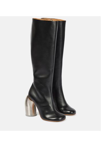 Leather knee-high boots