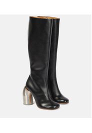 Leather knee-high boots