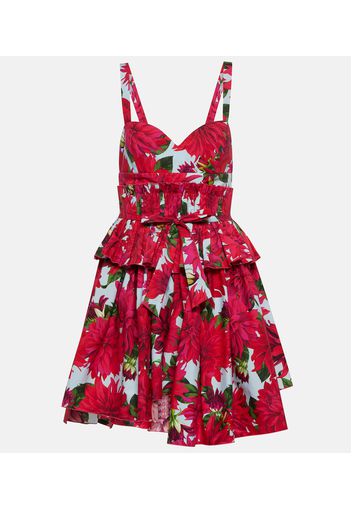 Floral cotton poplin minidress