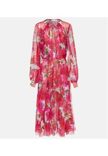 Floral silk chiffon gown