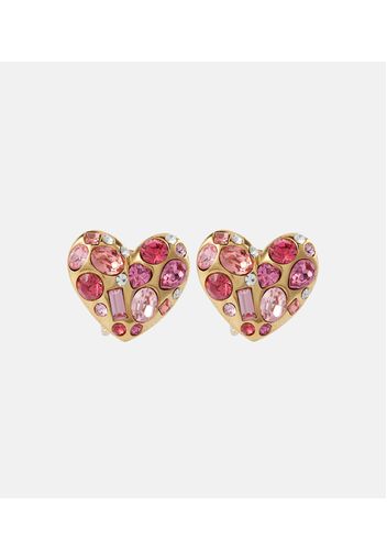 Crystal-embellished clip-on earrings