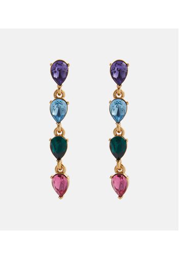 Crystal-embellished drop earrings